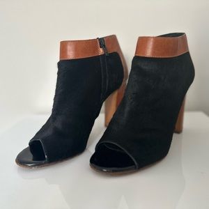 Chloé Ponyhair Peep-Toe Booties